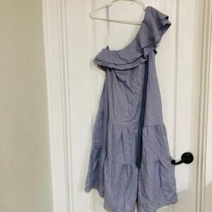 Nicole Miller Women's Asymmetric‎ One Shoulder Ruffle Dress Tiered Size Medium